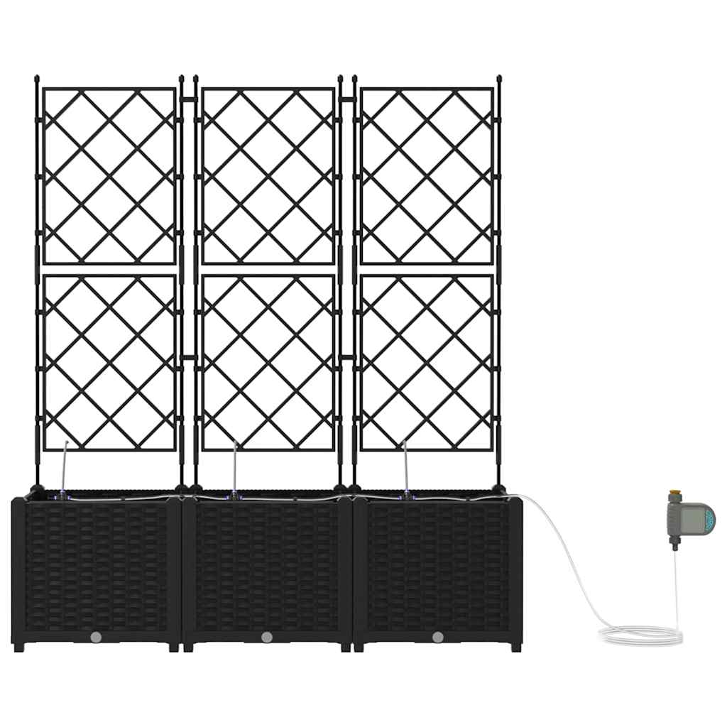 Vrtna saksija 3 pcs Crna 120 x 40 x 142 cm Plastika