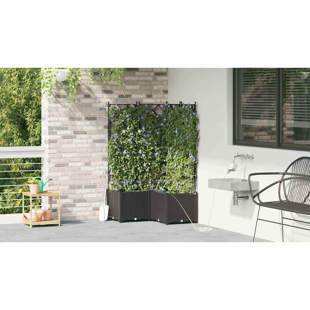 Vrtna saksija 3 pcs Crna 80 x 80 x 142 cm Plastika