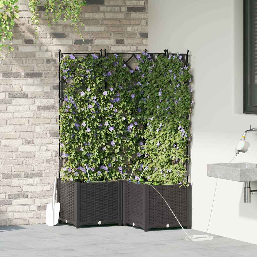 Vrtna saksija 3 pcs Crna 80 x 80 x 142 cm Plastika