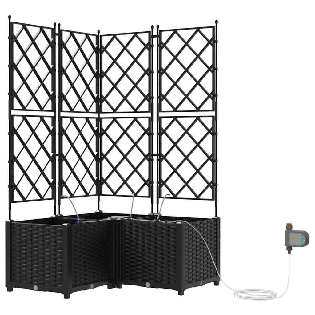 Vrtna saksija 3 pcs Crna 80 x 80 x 142 cm Plastika