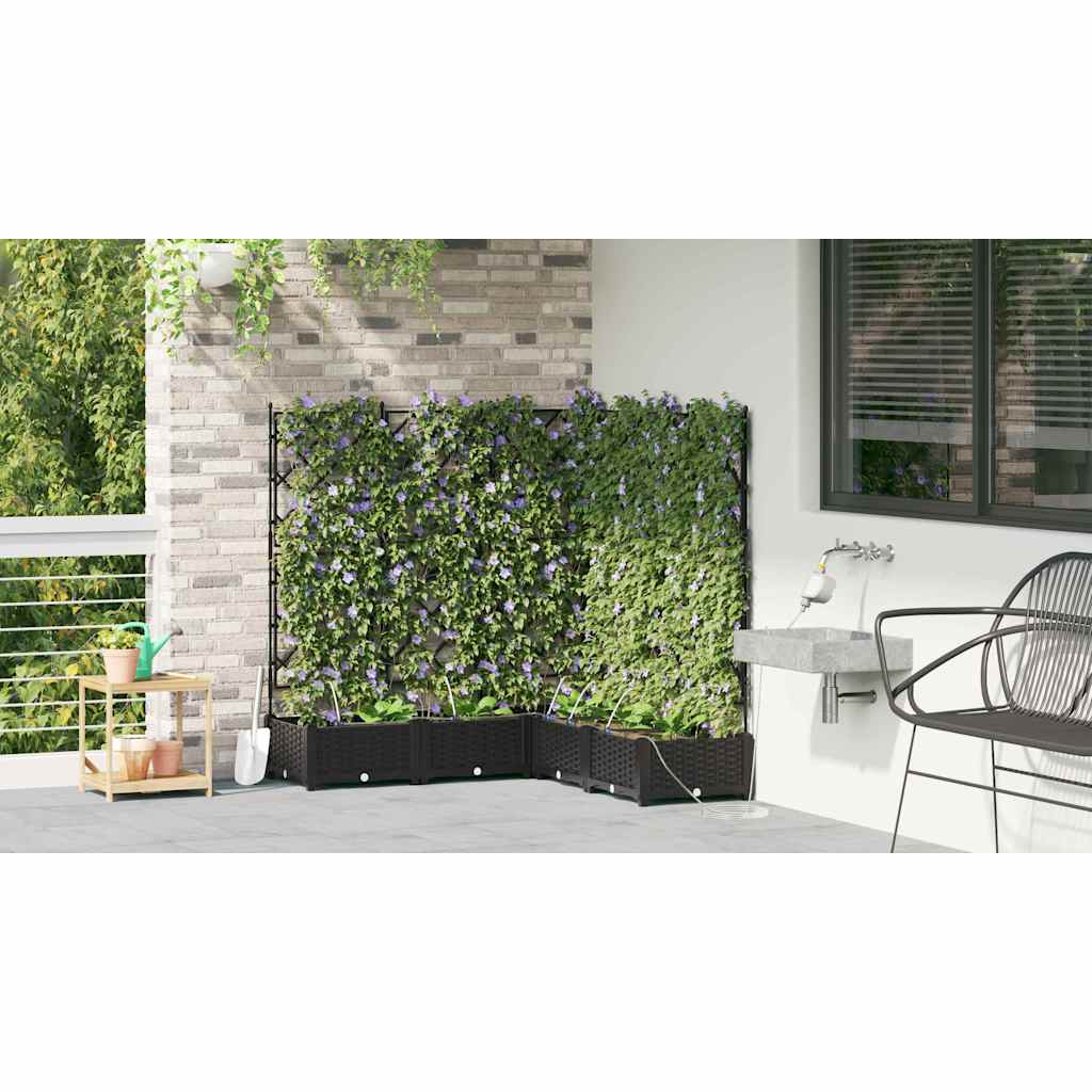 Vrtna saksija 5 pcs Crna 120 x 120 x 126 cm Plastika