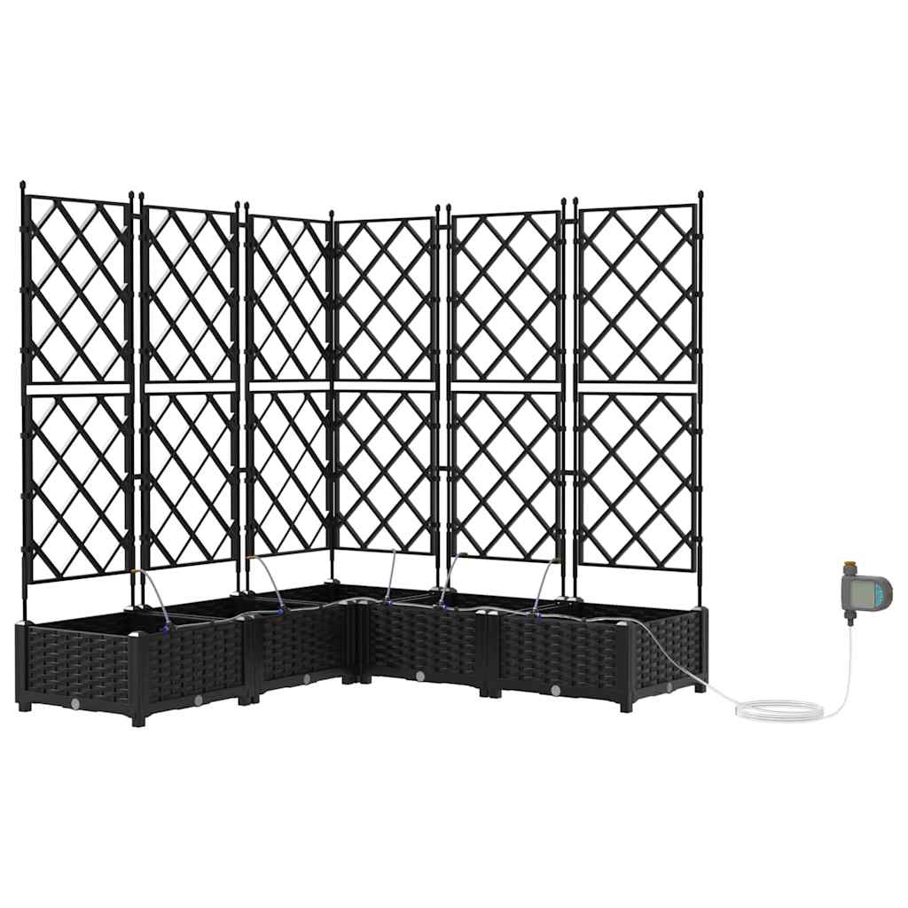 Vrtna saksija 5 pcs Crna 120 x 120 x 126 cm Plastika