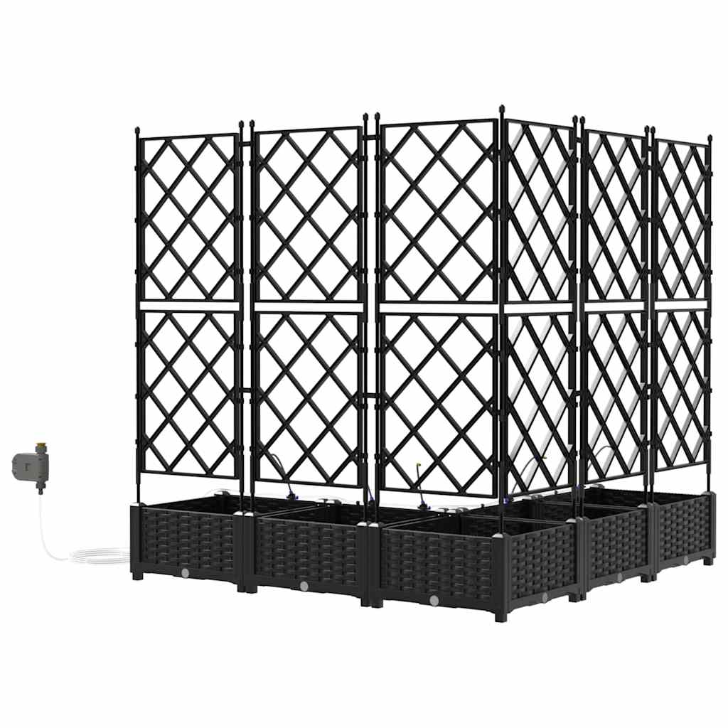 Vrtna saksija 5 pcs Crna 120 x 120 x 126 cm Plastika