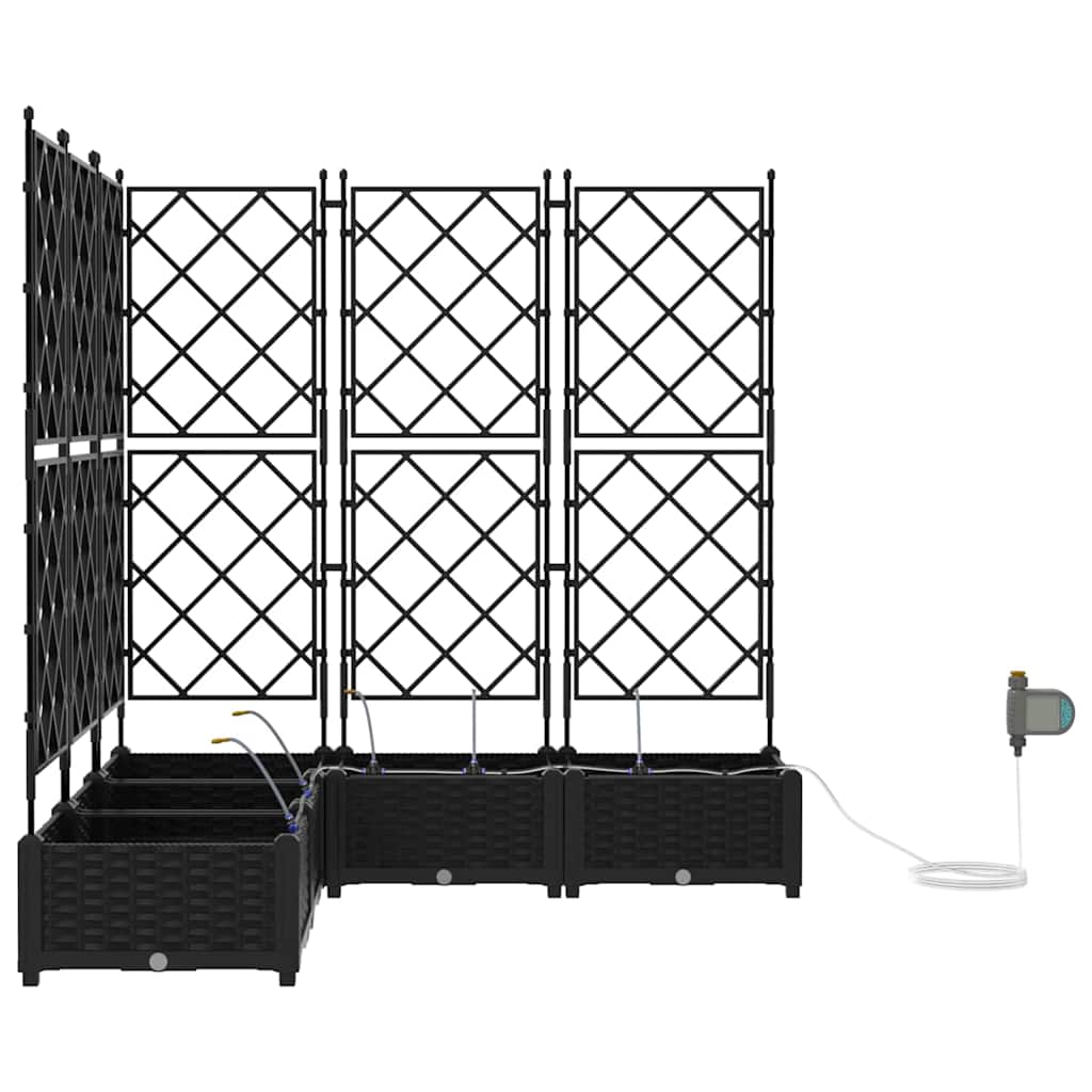 Vrtna saksija 5 pcs Crna 120 x 120 x 126 cm Plastika