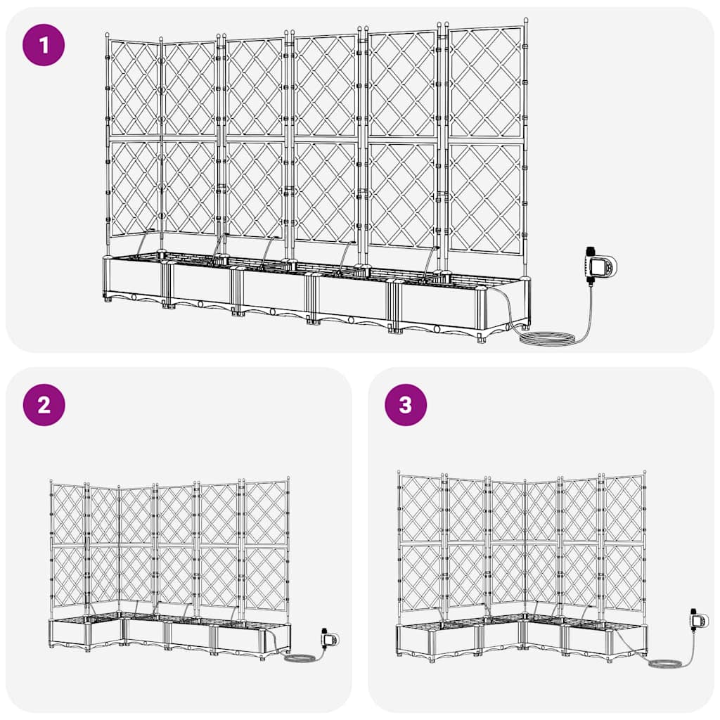 Vrtna saksija 5 pcs Crna 120 x 120 x 126 cm Plastika