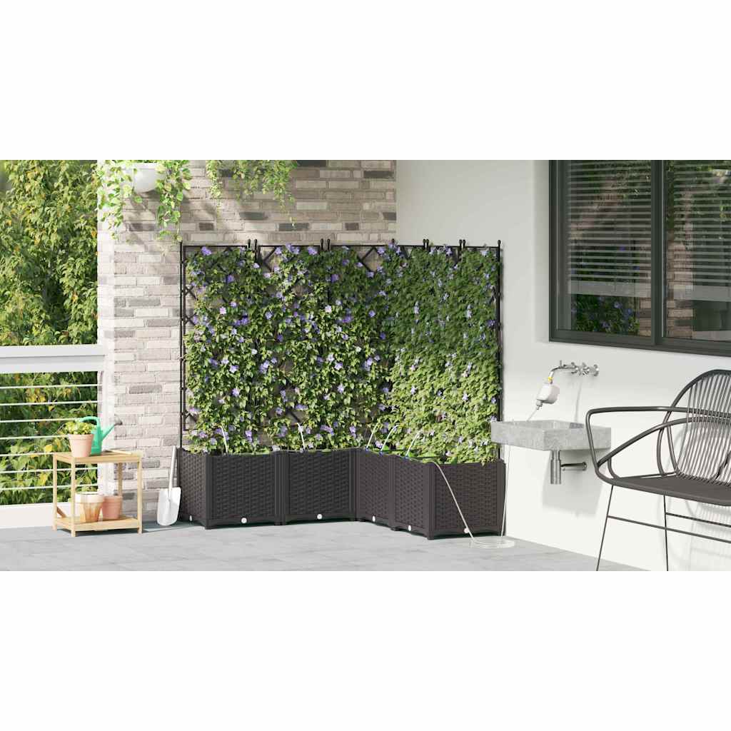Vrtna saksija 5 pcs Crna 120 x 120 x 142 cm Plastika