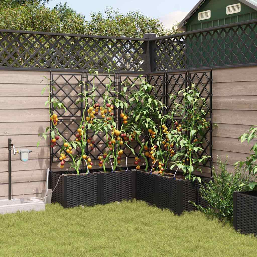 Vrtna saksija 5 pcs Crna 120 x 120 x 142 cm Plastika