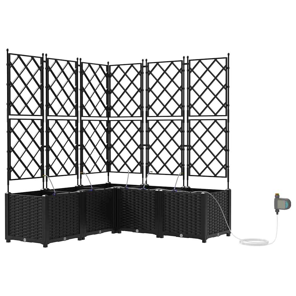 Vrtna saksija 5 pcs Crna 120 x 120 x 142 cm Plastika