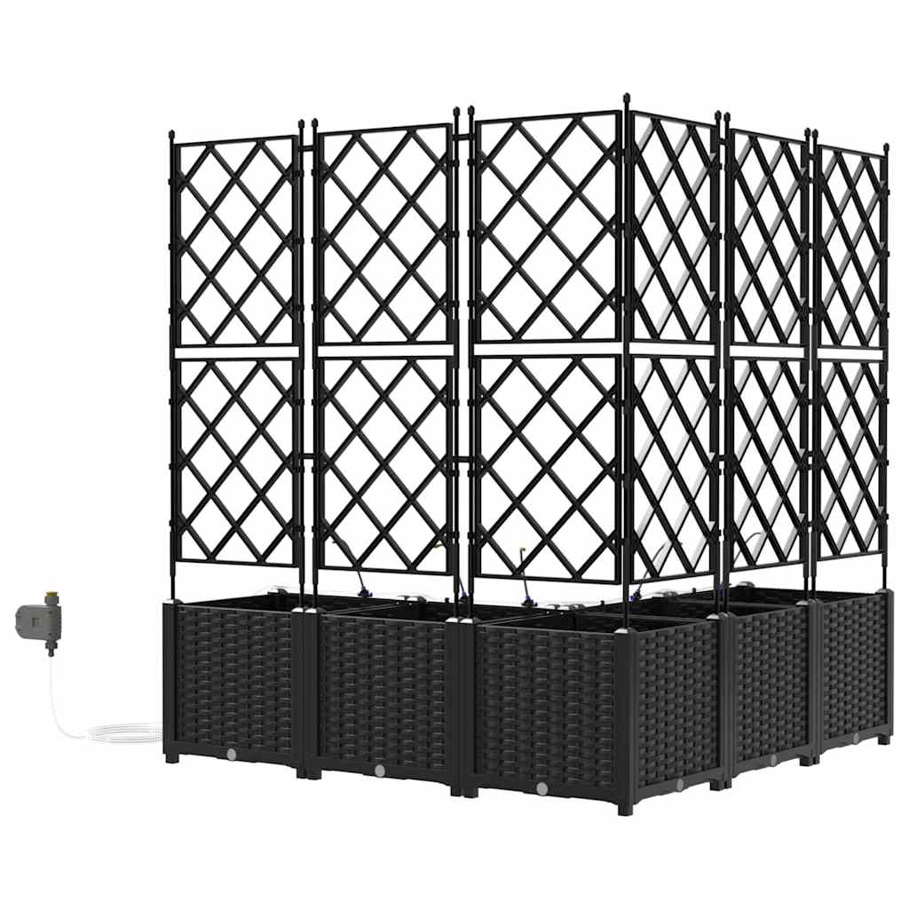 Vrtna saksija 5 pcs Crna 120 x 120 x 142 cm Plastika