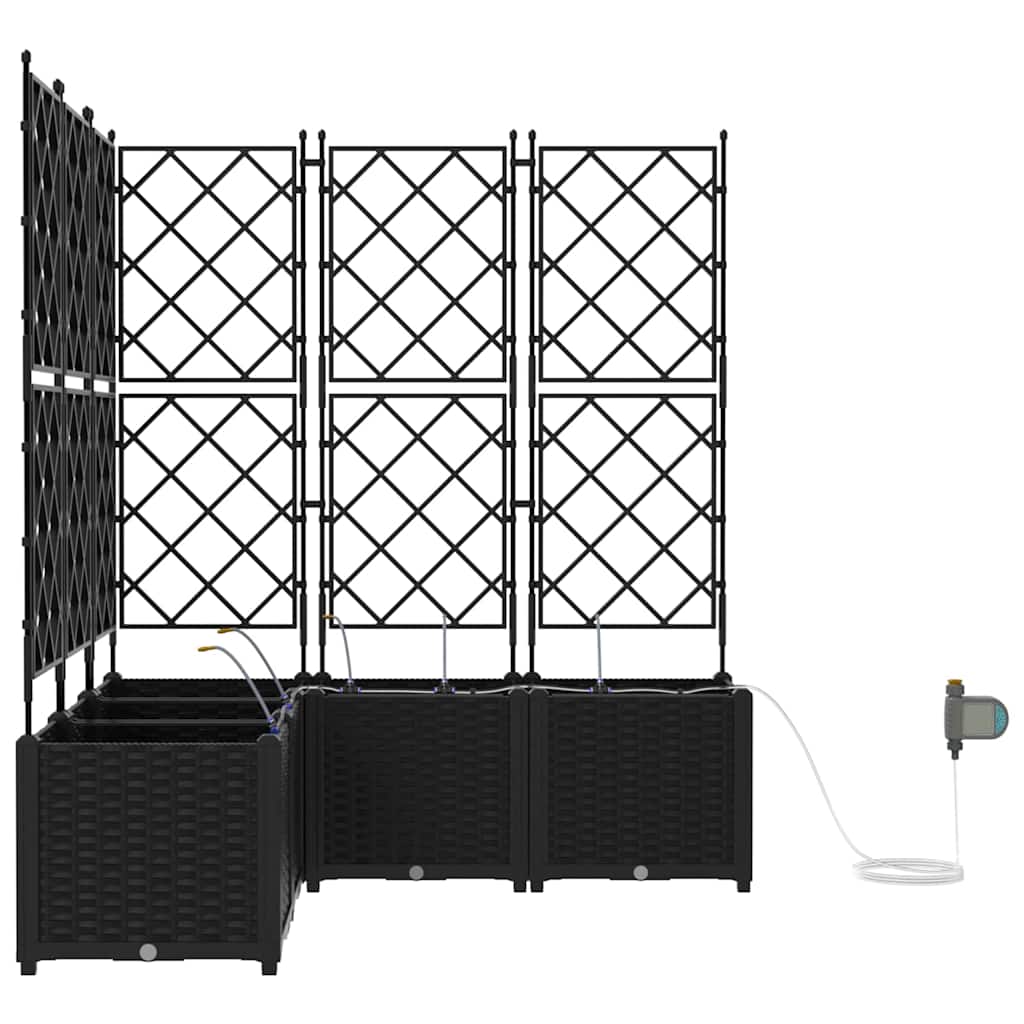 Vrtna saksija 5 pcs Crna 120 x 120 x 142 cm Plastika