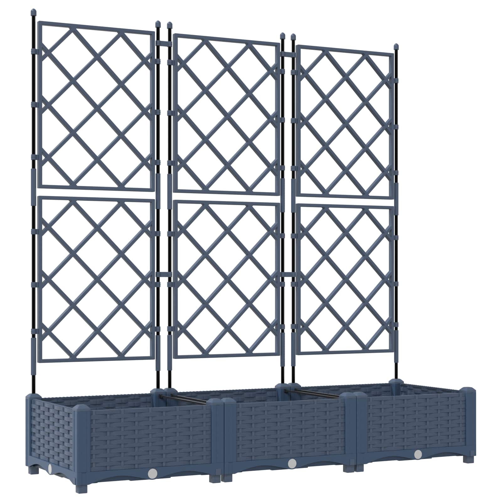 Vrtna saksija 3 pcs Sivi 120 x 40 x 125,5 cm Plastika