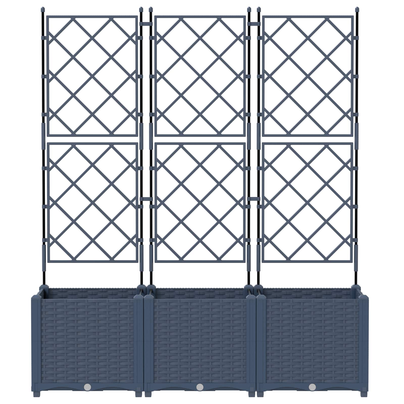Vrtna saksija 3 pcs Sivi 120 x 40 x 143 cm Plastika