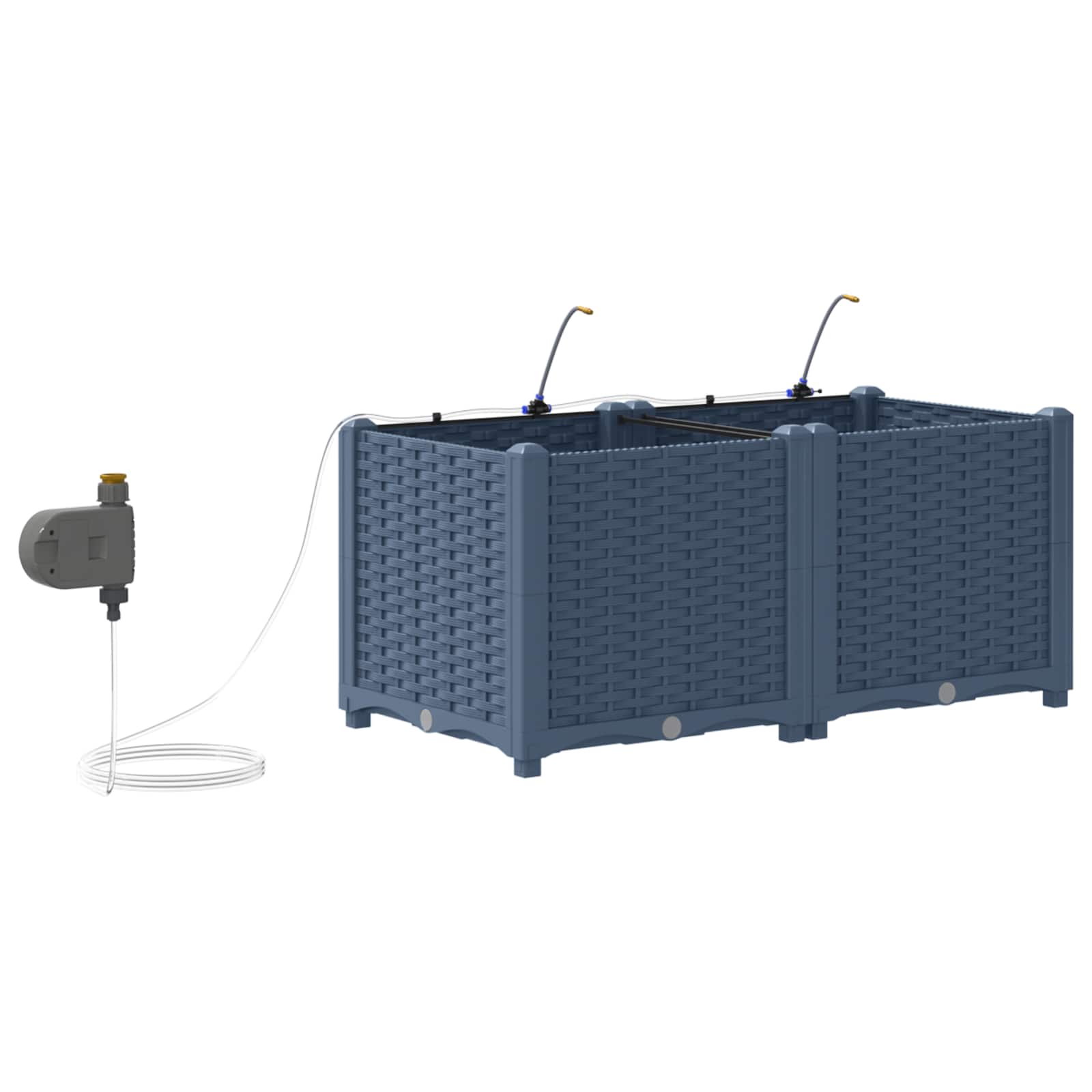 Vrtna saksija 2 pcs Sivi 80 x 40 x 37,5 cm Plastika