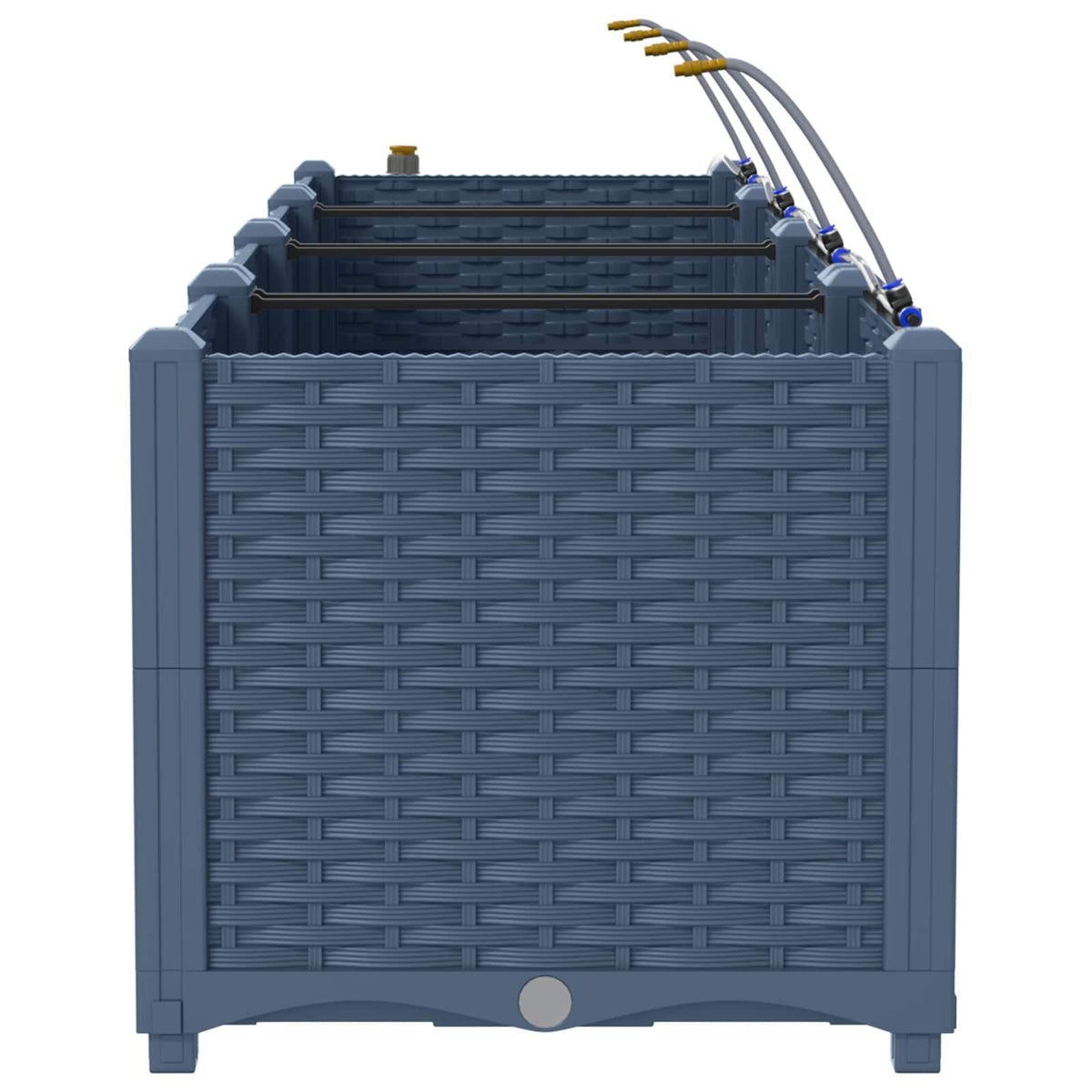 Vrtna saksija 3 pcs Sivi 120 x 40 x 37,5 cm Plastika