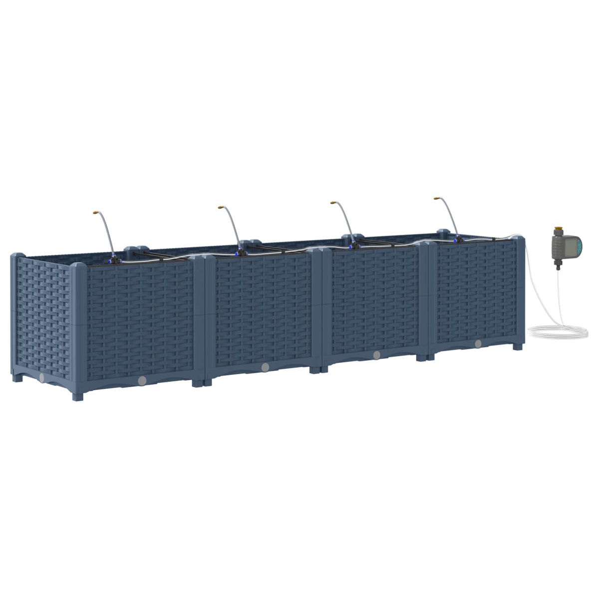 Vrtna saksija 4 pcs Sivi 160 x 40 x 37,5 cm Plastika