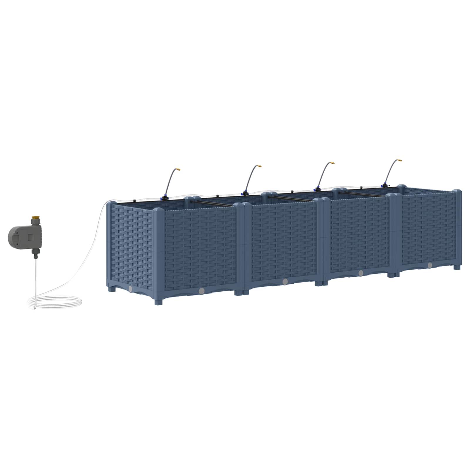Vrtna saksija 4 pcs Sivi 160 x 40 x 37,5 cm Plastika