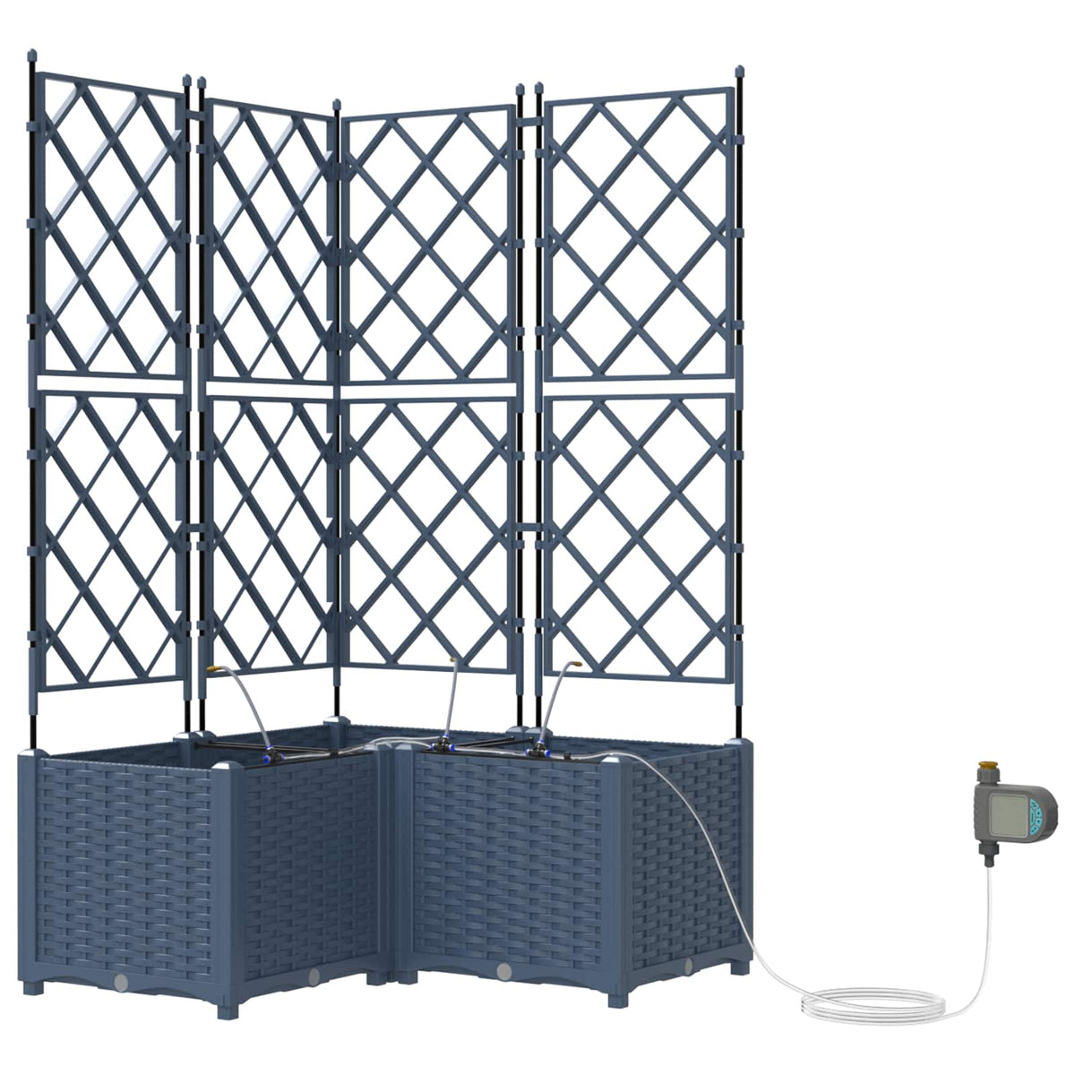 Vrtna saksija 3 pcs Sivi 80 x 80 x 142 cm Plastika