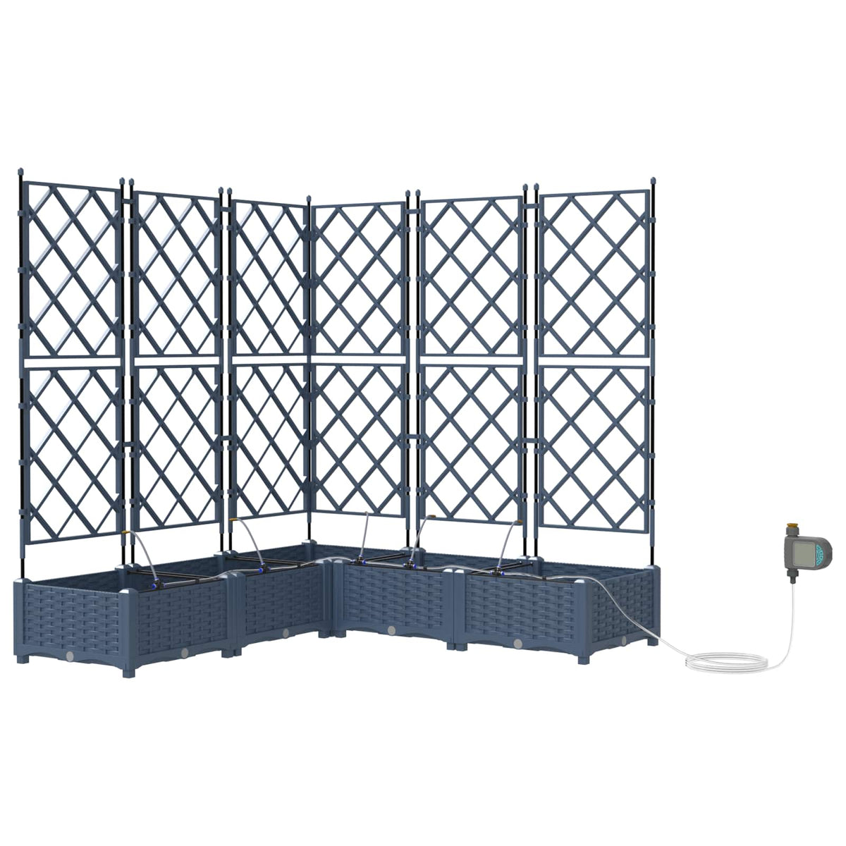 Vrtna saksija 5 pcs Sivi 120 x 120 x 126 cm Plastika