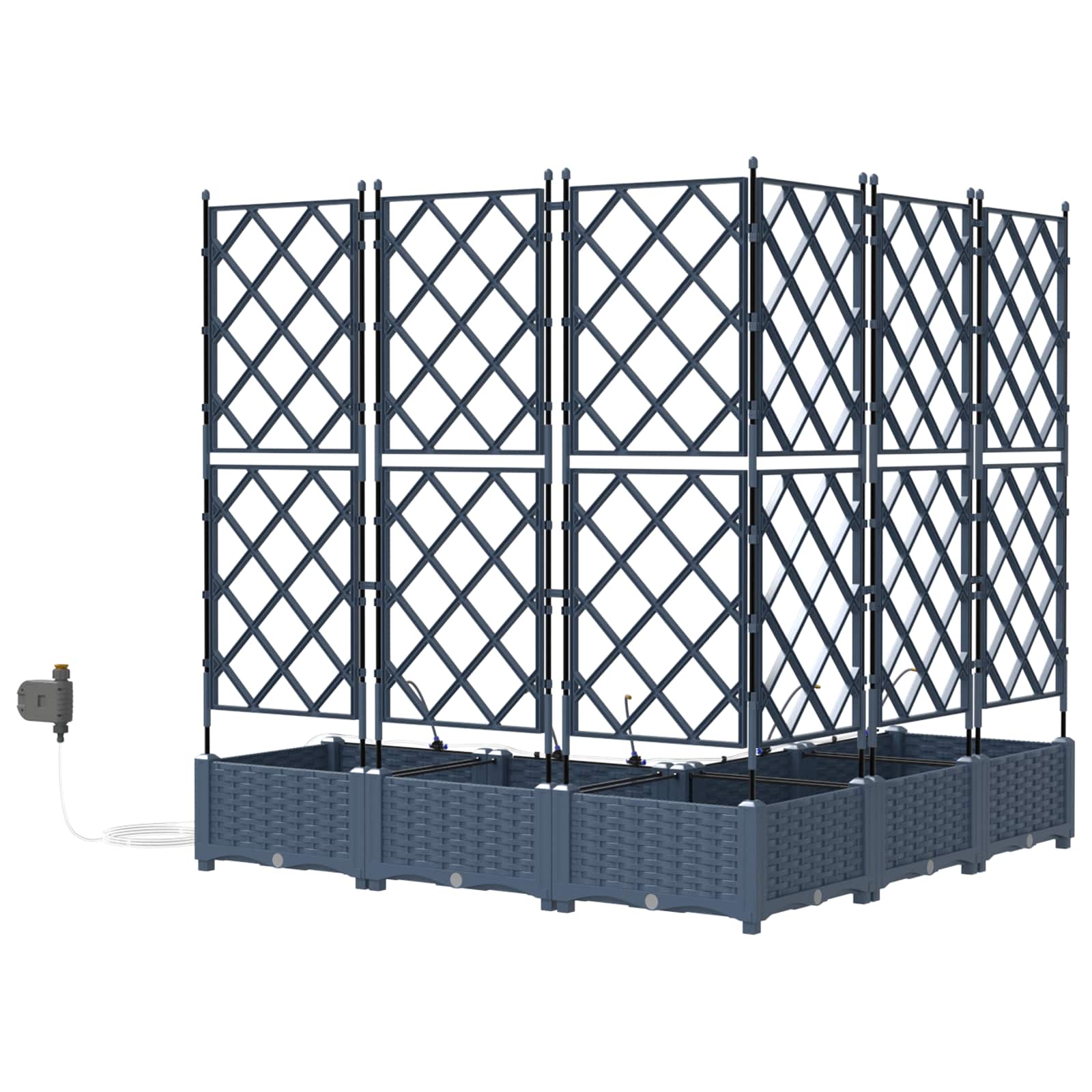 Vrtna saksija 5 pcs Sivi 120 x 120 x 126 cm Plastika
