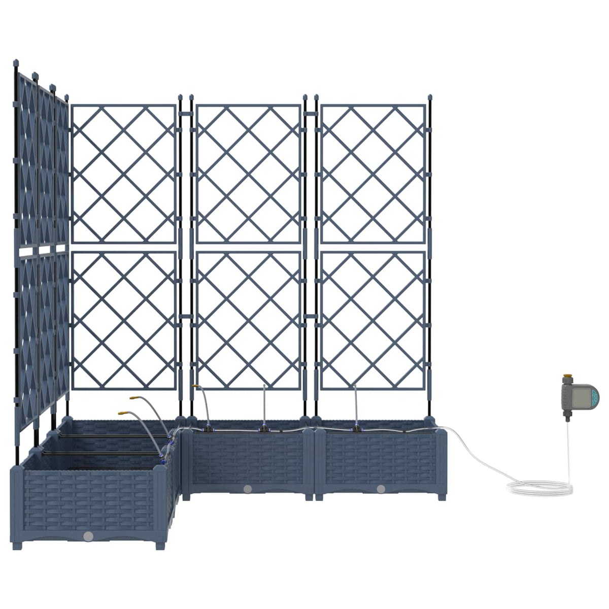 Vrtna saksija 5 pcs Sivi 120 x 120 x 126 cm Plastika