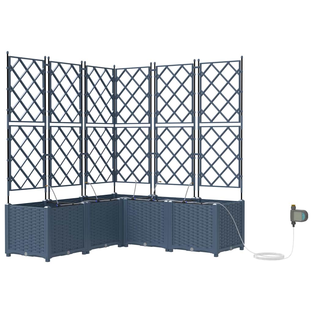 Vrtna saksija 5 pcs Sivi 120 x 120 x 142 cm Plastika