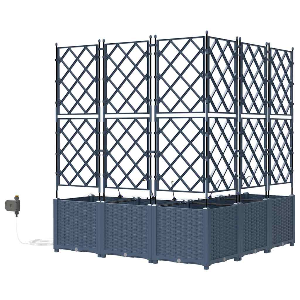 Vrtna saksija 5 pcs Sivi 120 x 120 x 142 cm Plastika