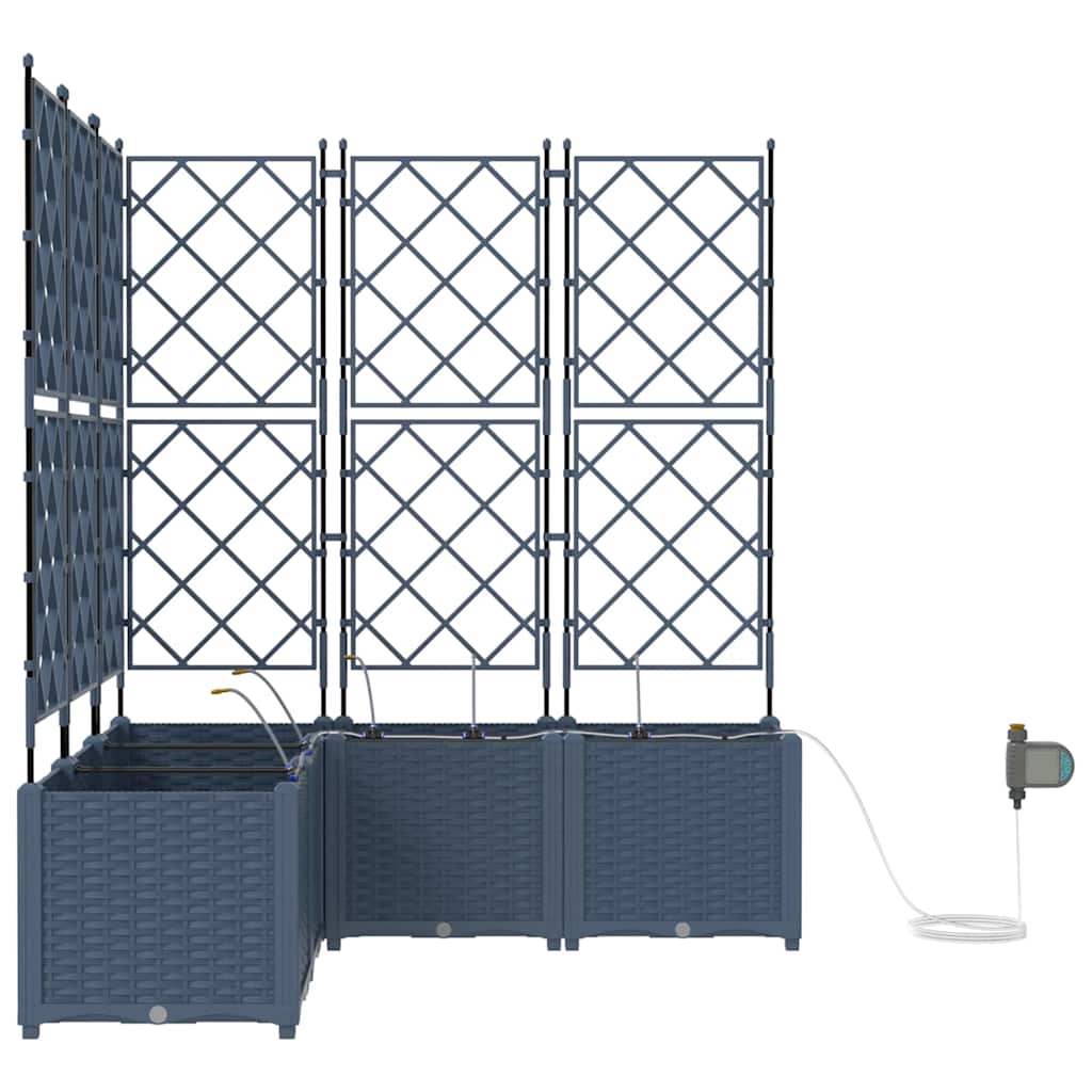 Vrtna saksija 5 pcs Sivi 120 x 120 x 142 cm Plastika