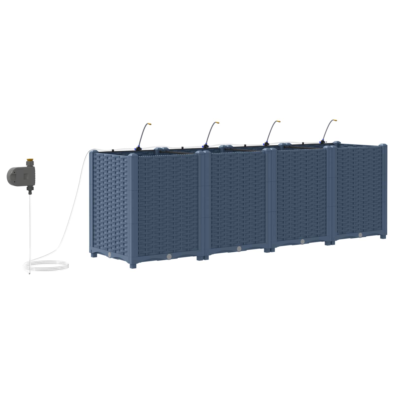 Vrtna saksija 4 pcs Sivi 160 x 40 x 52 cm Plastika