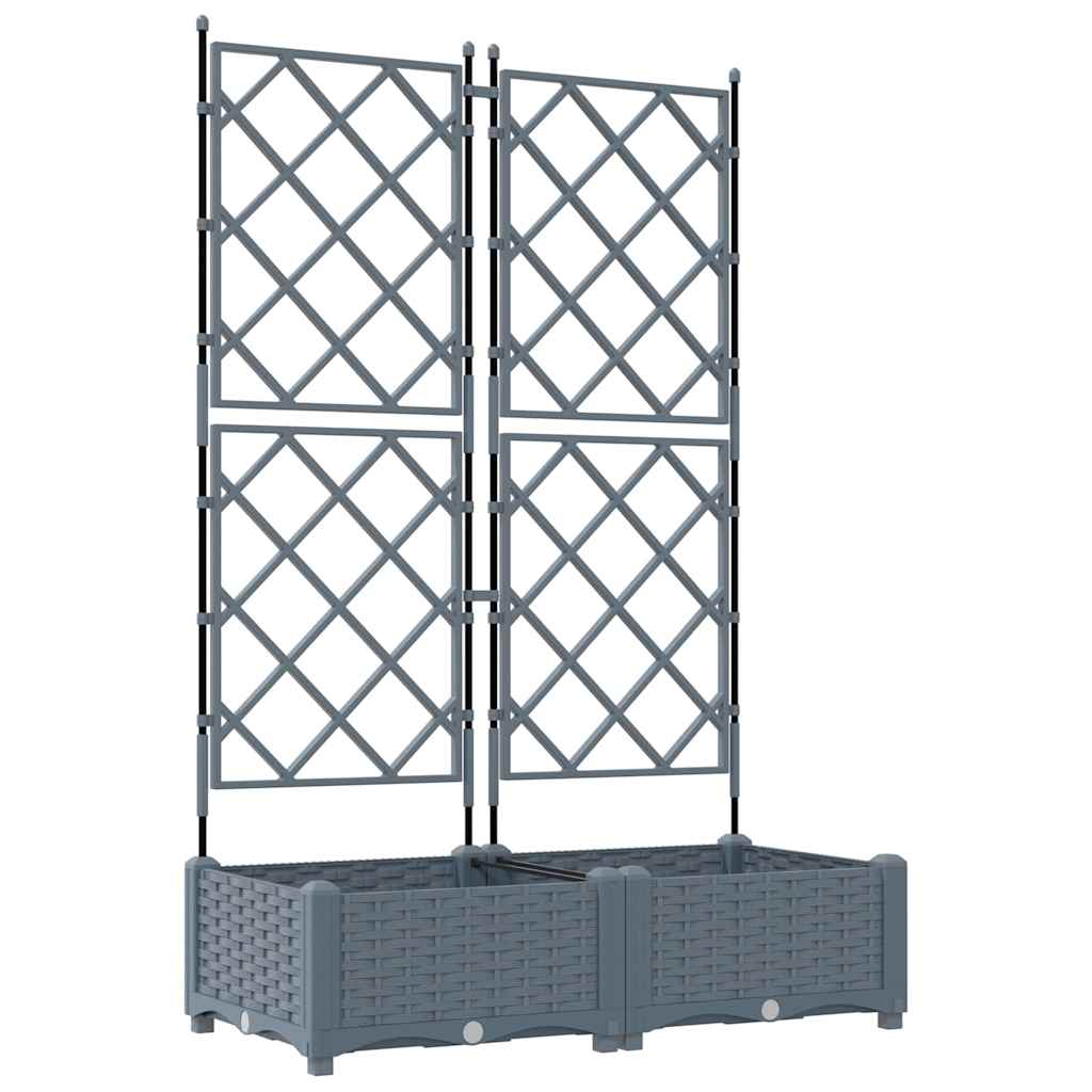 Vrtna saksija 2 pcs Svijetlo siva 80 x 40 x 125,5 cm Plastika