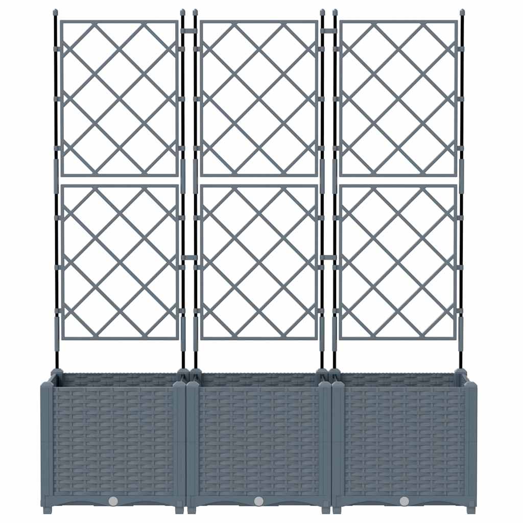 Vrtna saksija 3 pcs Svijetlo siva 120 x 40 x 143 cm Plastika