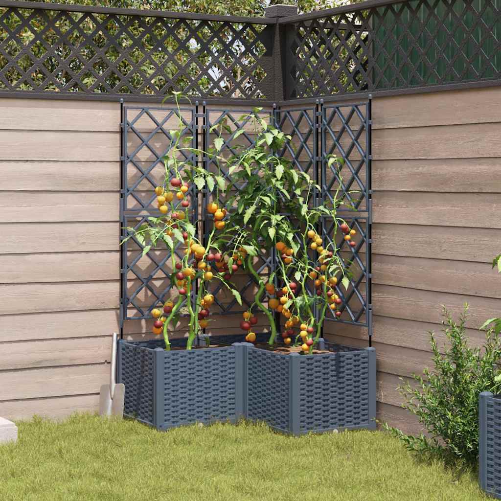 Vrtna saksija 3 pcs Svijetlo siva 80 x 80 x 143 cm Plastika