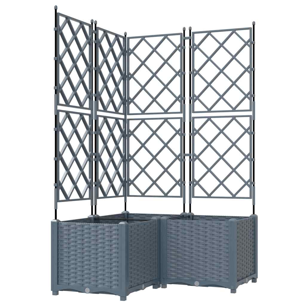 Vrtna saksija 3 pcs Svijetlo siva 80 x 80 x 143 cm Plastika