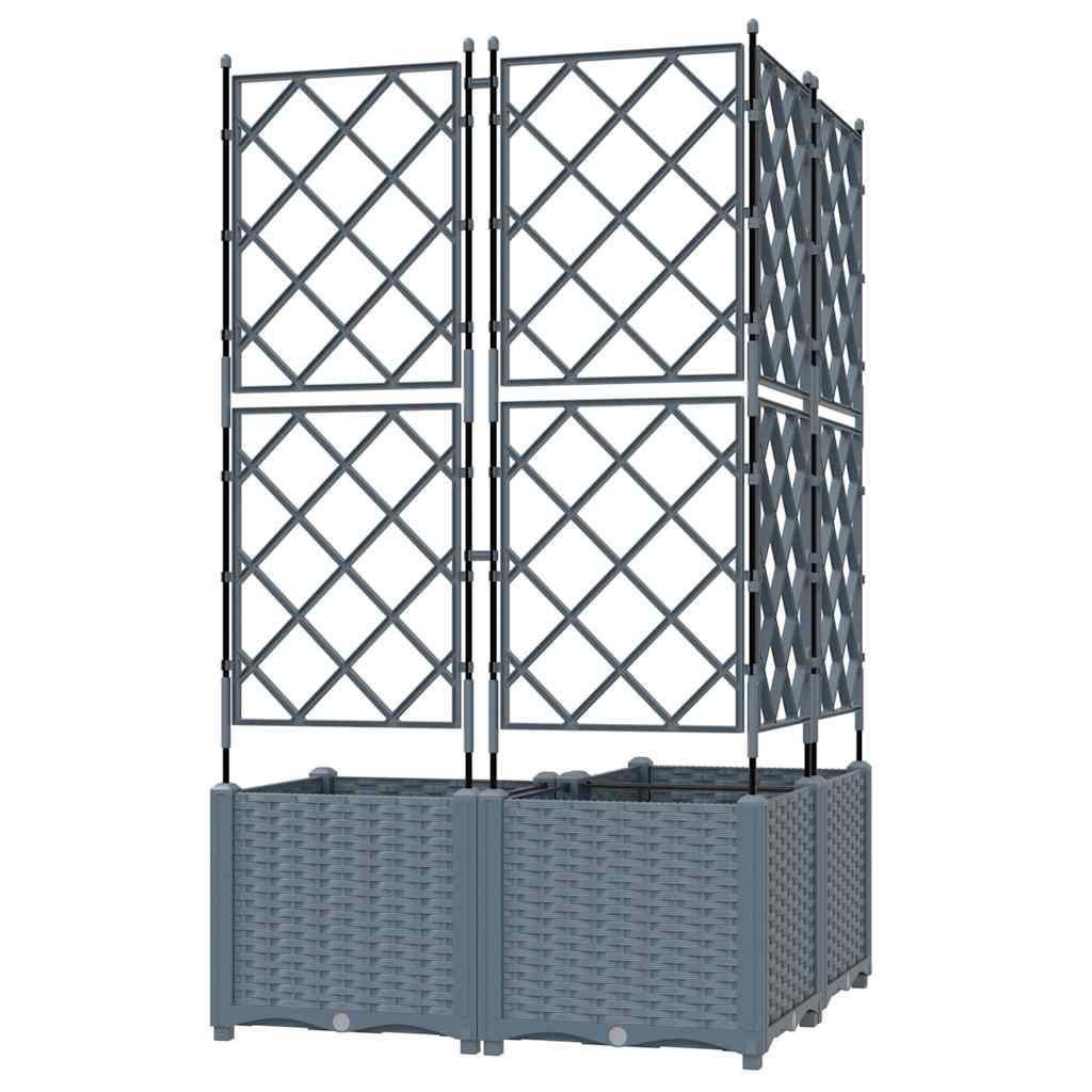 Vrtna saksija 3 pcs Svijetlo siva 80 x 80 x 143 cm Plastika