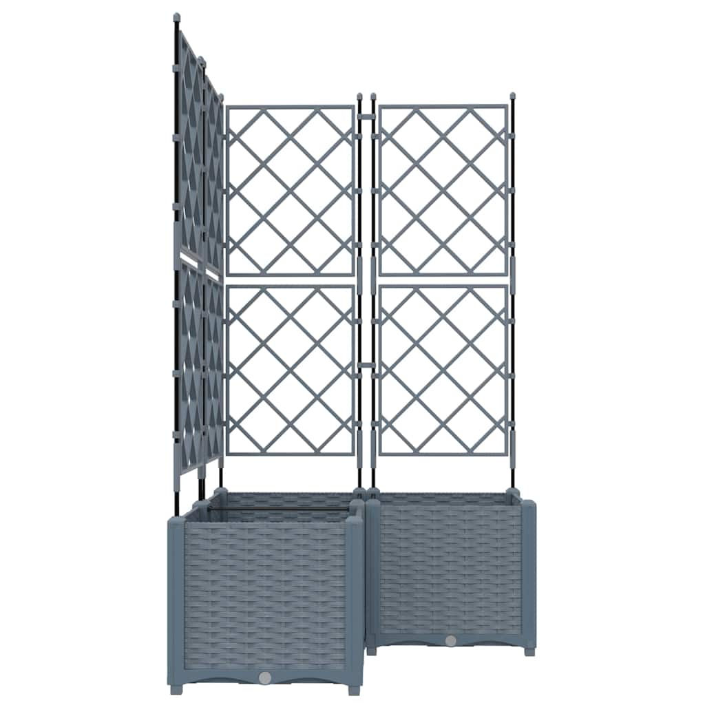 Vrtna saksija 3 pcs Svijetlo siva 80 x 80 x 143 cm Plastika