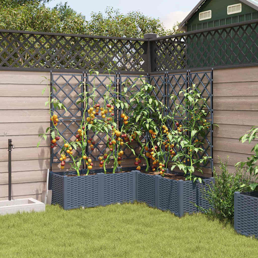 Vrtna saksija 5 pcs Svijetlo siva 120 x 120 x 143 cm Plastika