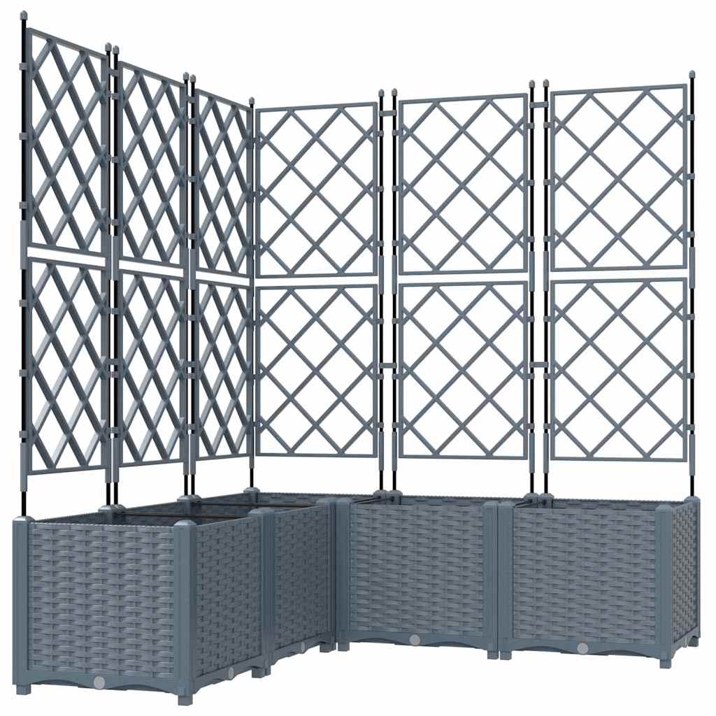 Vrtna saksija 5 pcs Svijetlo siva 120 x 120 x 143 cm Plastika