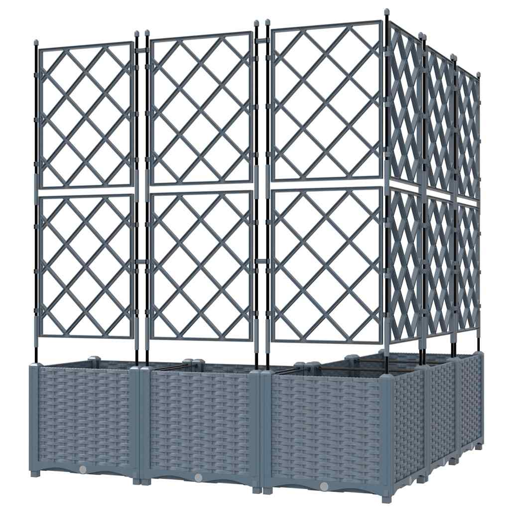 Vrtna saksija 5 pcs Svijetlo siva 120 x 120 x 143 cm Plastika