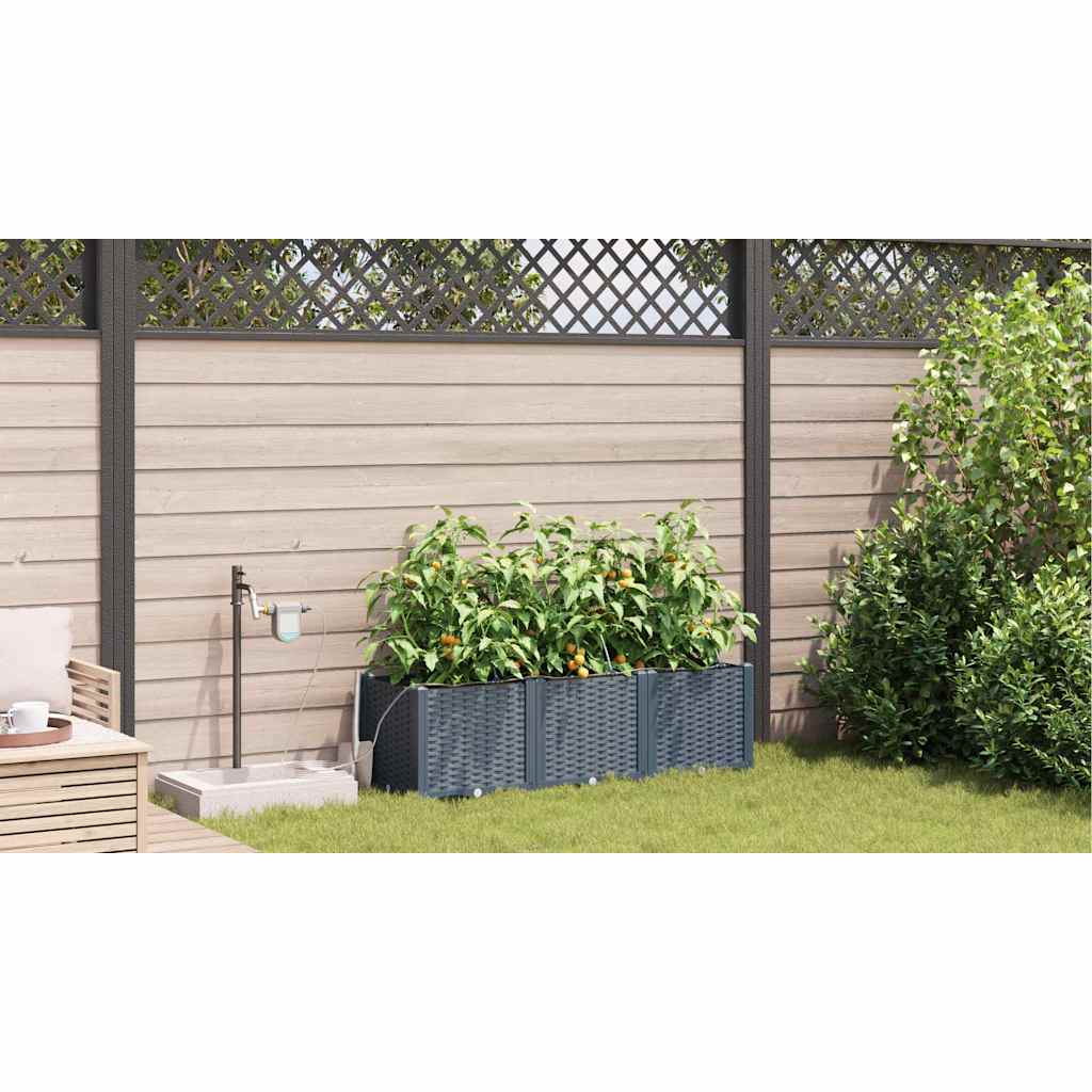 Vrtna saksija 3 pcs Svijetlo siva 120 x 40 x 37,5 cm Plastika