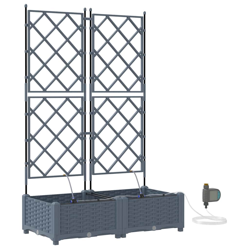 Vrtna saksija 2 pcs Svijetlo siva 80 x 40 x 126 cm Plastika