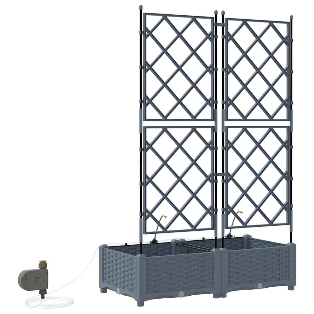 Vrtna saksija 2 pcs Svijetlo siva 80 x 40 x 126 cm Plastika
