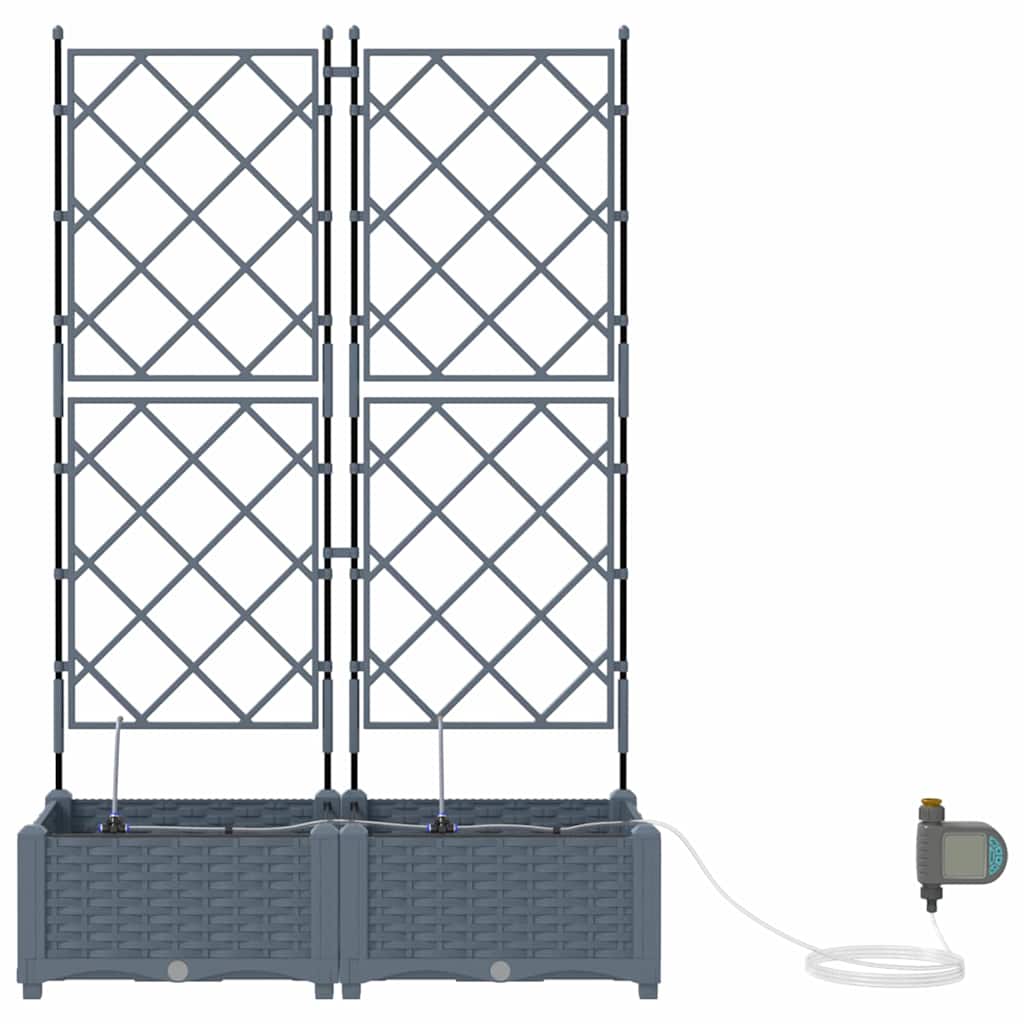 Vrtna saksija 2 pcs Svijetlo siva 80 x 40 x 126 cm Plastika