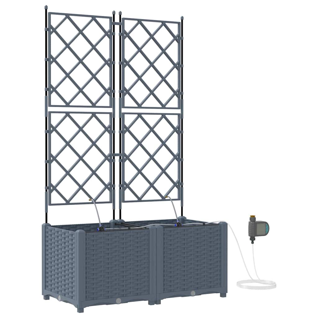 Vrtna saksija 2 pcs Svijetlo siva 80 x 40 x 142 cm Plastika