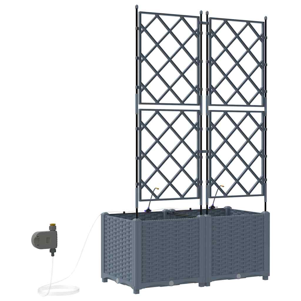 Vrtna saksija 2 pcs Svijetlo siva 80 x 40 x 142 cm Plastika