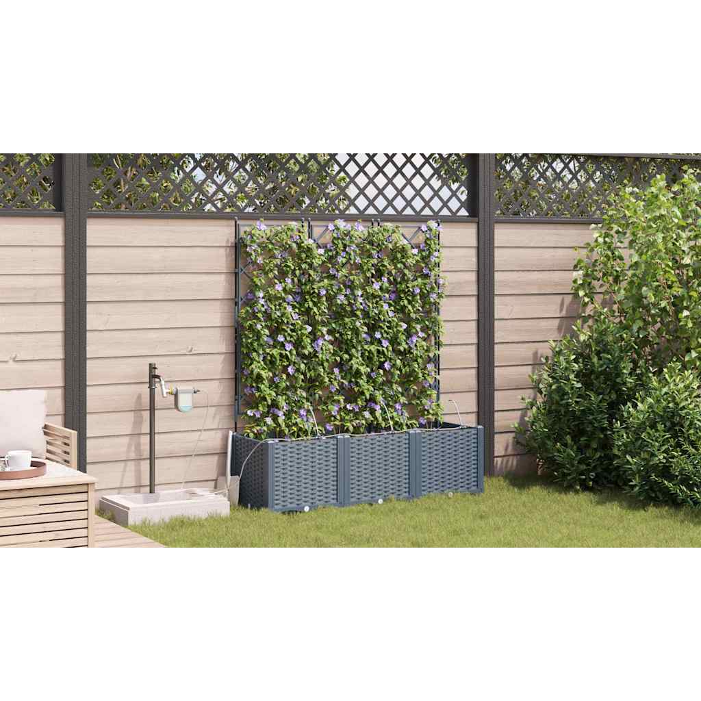 Vrtna saksija 3 pcs Svijetlo siva 120 x 40 x 142 cm Plastika