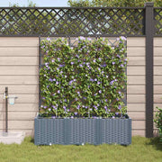 Vrtna saksija 3 pcs Svijetlo siva 120 x 40 x 142 cm Plastika