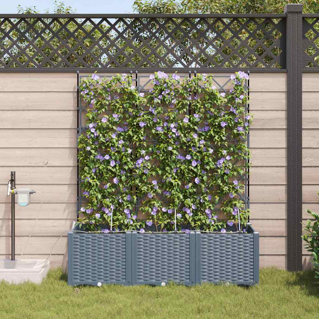 Vrtna saksija 3 pcs Svijetlo siva 120 x 40 x 142 cm Plastika
