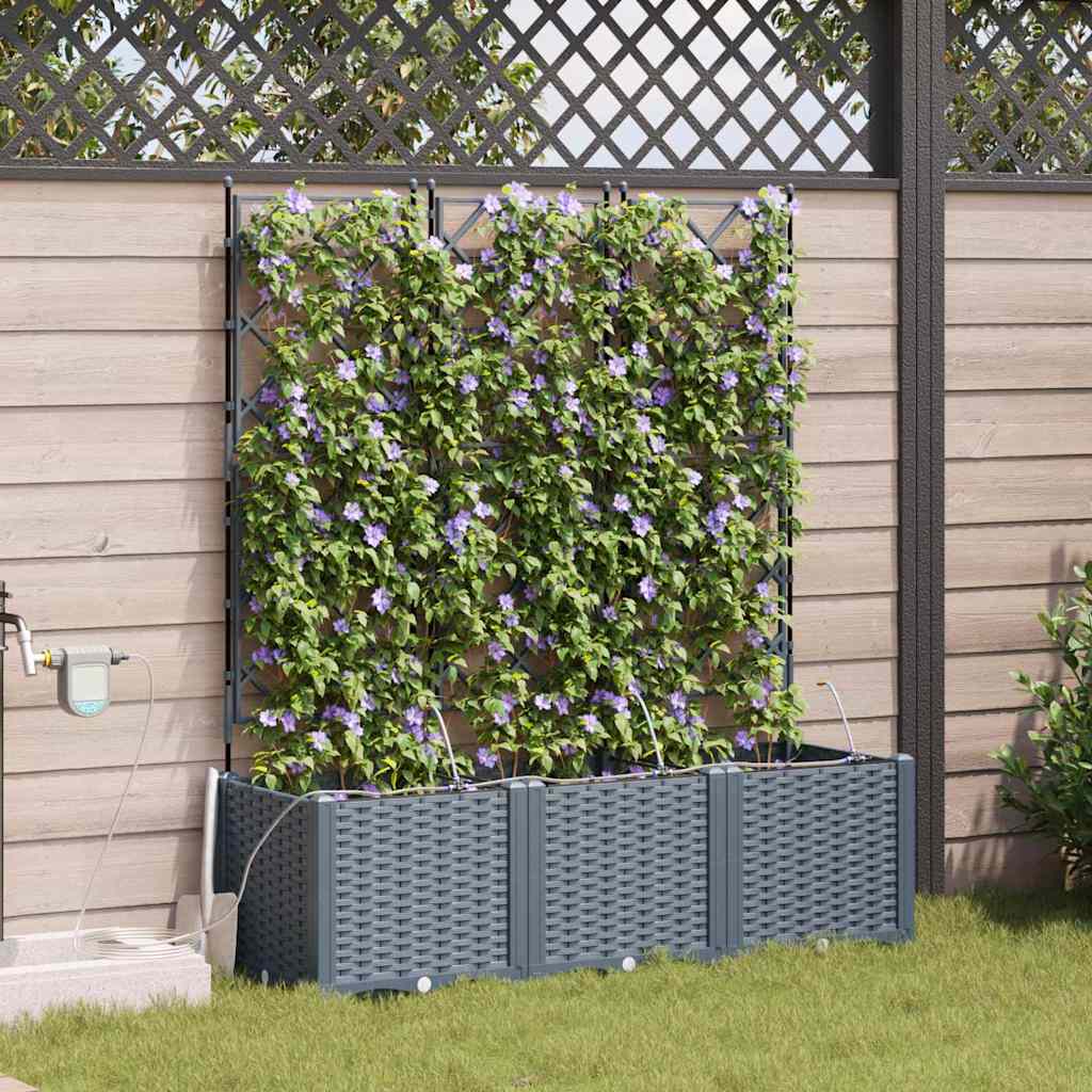 Vrtna saksija 3 pcs Svijetlo siva 120 x 40 x 142 cm Plastika