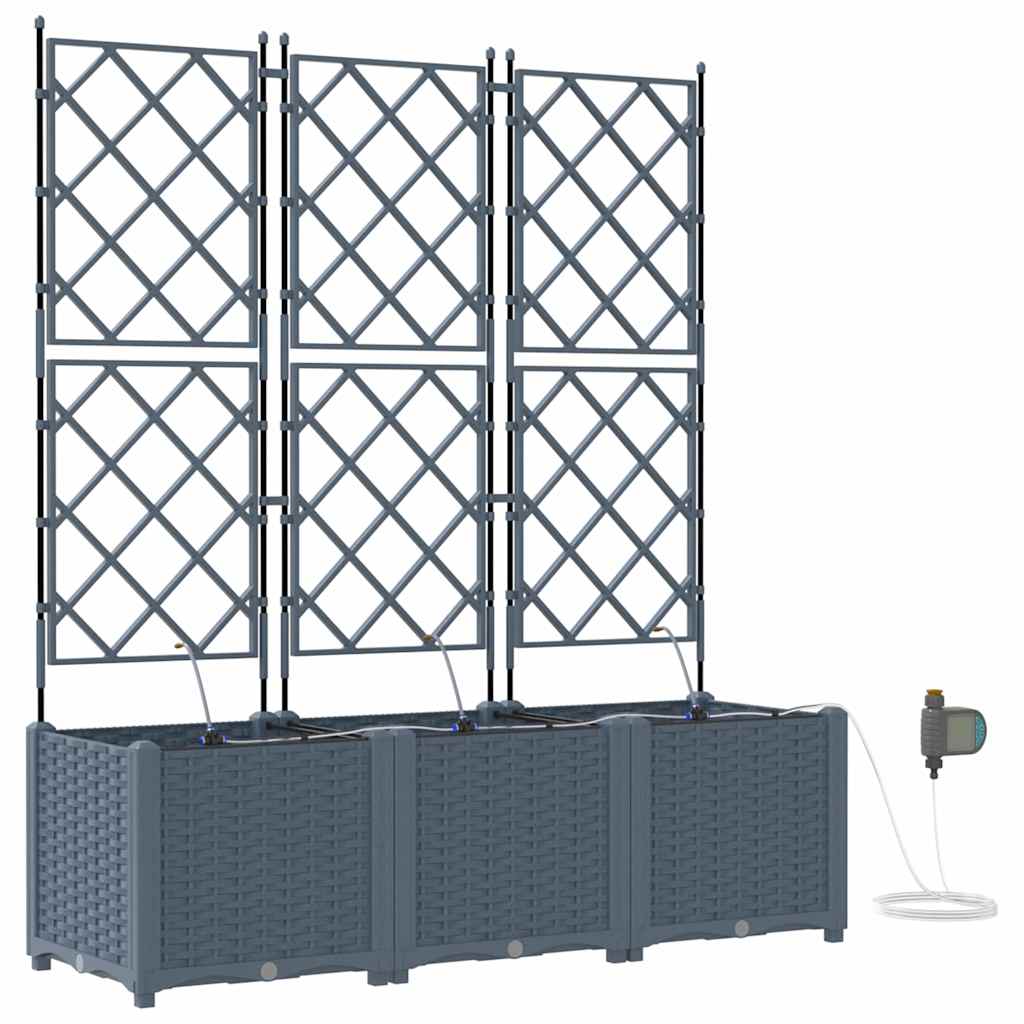 Vrtna saksija 3 pcs Svijetlo siva 120 x 40 x 142 cm Plastika