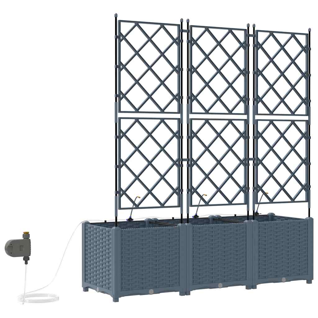 Vrtna saksija 3 pcs Svijetlo siva 120 x 40 x 142 cm Plastika