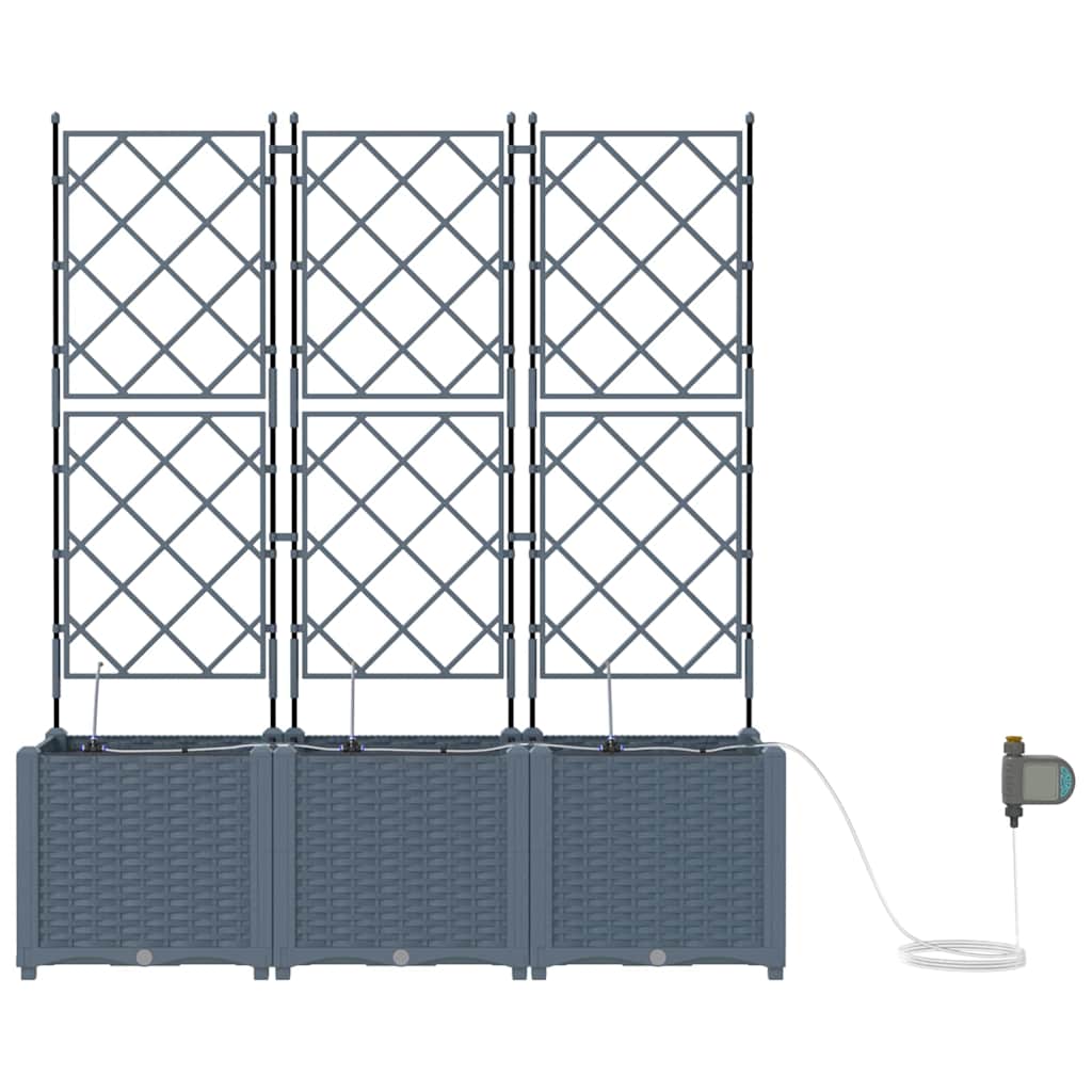 Vrtna saksija 3 pcs Svijetlo siva 120 x 40 x 142 cm Plastika